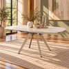 Bexley Ceramic Top Dining Table, Cream, Rotatable Extension | DN05525