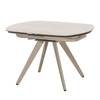 Bexley Ceramic Top Dining Table, Cream, Rotatable Extension | DN05525