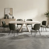 Cassian Dining Table, Ceramic Top with Travertine Pattern & Cream | DN05535
