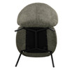 Cassian Green Linen Side Chair, Features Extension Dining Table Ceramic Top | DN05536