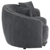 Brookside Velvet Upholstered Curved Loveseat Dark Grey / CS-504845