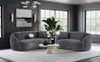 Brookside Velvet Upholstered Curved Loveseat Dark Grey / CS-504845