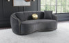 Brookside Velvet Upholstered Curved Sofa Dark Grey / CS-504844