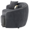 Brookside Velvet Upholstered Curved Sofa Dark Grey / CS-504844