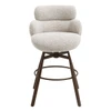 Jena Beige Chenille & Walnut Bar Chair w/Swivel, Pocket Coil Construction | DN03818