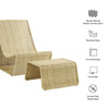Eira 2 Piece Continuous Curved Natural Rattan Lounge Chair and Ottoman Set by Modway / EEI-7944