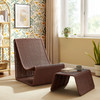 Eira 2 Piece Continuous Curved Natural Rattan Lounge Chair and Ottoman Set by Modway / EEI-7945