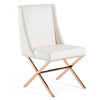 Alexia - Modern White + Rosegold Dining Chair / VGVCB8356-WHT