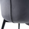 Wilson - Modern Grey Velvet & Black Dining Chair / VGHR3404-GRY-DC