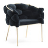 Debra - Modern Black Velvet Champagne Gold Dining Chair / VGVCB202-BLK-DC