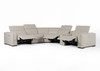Frazier - Modern Light Grey Leather Sectional Sofa with 3 Recliners + Console / VGKM-KM268H-LG-GRY-SECT-C