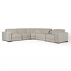 Frazier - Modern Light Grey Leather Sectional Sofa with 3 Recliners + Console / VGKM-KM268H-LG-GRY-SECT-C