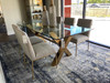 Beasley - Modern Beige Linen + Brass Dining Chair / VGMY-3756-BGE
