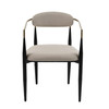 Buchtel - Mid-Century Modern Beige + Gold Arm + Black Dining Chair / VGDW-J1312-BGE