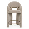 Ashley - Modern Beige Fabric + Brushed Brass Counter Chair / VGVC-B2402-B-BGE