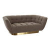 Granby - Glam Taupe Fabric and Gold Loveseat / VGODZW-946-LVST-1-Light Brown