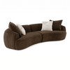 Trevor - Modern Brown Fabric Curved Mini Sectional Sofa / VGOD-24DY220-BRN