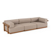 Saint Croix - Outdoor Light Brown Olefin Fabric + Teak 3-Piece Modular Sofa Set / VGEF-MATHEUS-SET-3-Piece Sectional