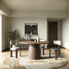Sheridan - Mid-Century Modern Walnut + Grey Fabric Dining Set / VGDW-SHERIDAN-SET
