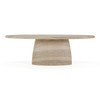Ossa - Modern Faux Travertine Concrete Oval Dining Table / VGTP-201094-TRAV