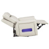 Rojas Dual Power Recliner with Cupholder Storage and LED Lighting Greige / CS-609623PP