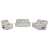 Rojas 3-Piece Dual Power Reclining Sofa Set with Drop-Down Console Greige / CS-609621PP-S3