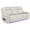 Rojas 2-Piece Dual Power Reclining Sofa Set with Drop-Down Console Greige / CS-609621PP-S2