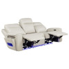 Rojas Dual Power Reclining Sofa with Drop-Down Console Greige / CS-609621PP
