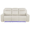 Rojas Dual Power Reclining Sofa with Drop-Down Console Greige / CS-609621PP