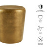 Ingot 16 Inch Brass Finish Round Side Table by Modway / EEI-7508