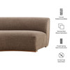 Rialta Curved Armless Slub Weave Fabric Sectional Loveseat by Modway / EEI-7737