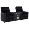 Madden 3-piece Corduroy Upholstered Manual Theater Seating Black / CS-600151-S2A