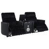 Madden 3-piece Corduroy Upholstered Manual Theater Seating Black / CS-600151-S2A