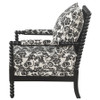 Blanchett Traditional Floral Upholstered Bobbin Accent Chair Black / CS-903235