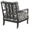 Blanchett Traditional Floral Upholstered Bobbin Accent Chair Black / CS-903235