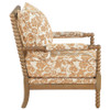 Blanchett Upholstered Bobbin Accent Chair Apricot and Distressed Brown / CS-903236