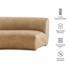 Rialta Curved Armless Vegan Leather Sectional Loveseat by Modway / EEI-7783