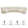 Rialta 3 Piece Curved Performance Velvet Sectional Sofa by Modway / EEI-7805