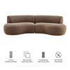 Rialta 2 Piece Curved Slub Weave Fabric Sectional Sofa by Modway / EEI-7810