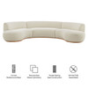 Rialta 3 Piece Curved Slub Weave Fabric Sectional Sofa by Modway / EEI-7811