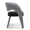 Delvin - Modern Black Velvet + Black & White Woven Fabric Dining Chair / VGVC-B2511-BLKWHT
