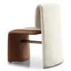 Balzan - Modern Beige Fabric + Brown Vegan Leather Dining Chair (Set of 2) / VGVC-B2608-BGE