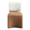 Balzan - Modern Beige Fabric + Brown Vegan Leather Dining Chair (Set of 2) / VGVC-B2608-BGE