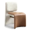 Balzan - Modern Beige Fabric + Brown Vegan Leather Dining Chair (Set of 2) / VGVC-B2608-BGE