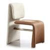 Balzan - Modern Beige Fabric + Brown Vegan Leather Dining Chair (Set of 2) / VGVC-B2608-BGE