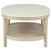 Lucaire Oval Cultured Marble Top Coffee Table Honed Cream and Sandstone / CS-706748