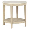 Lucaire Round Cultured Marble Top End Table Honed Cream and Sandstone / CS-706747