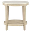 Lucaire Round Cultured Marble Top End Table Honed Cream and Sandstone / CS-706747