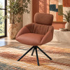 Eamon Orange Leatherette Arm Chair, Swivel Function, 360 Degree | DN05456