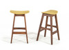 Steed Modern Yellow & Walnut Bar Stool (Set of 2) / VGMAMI-575-GLD
